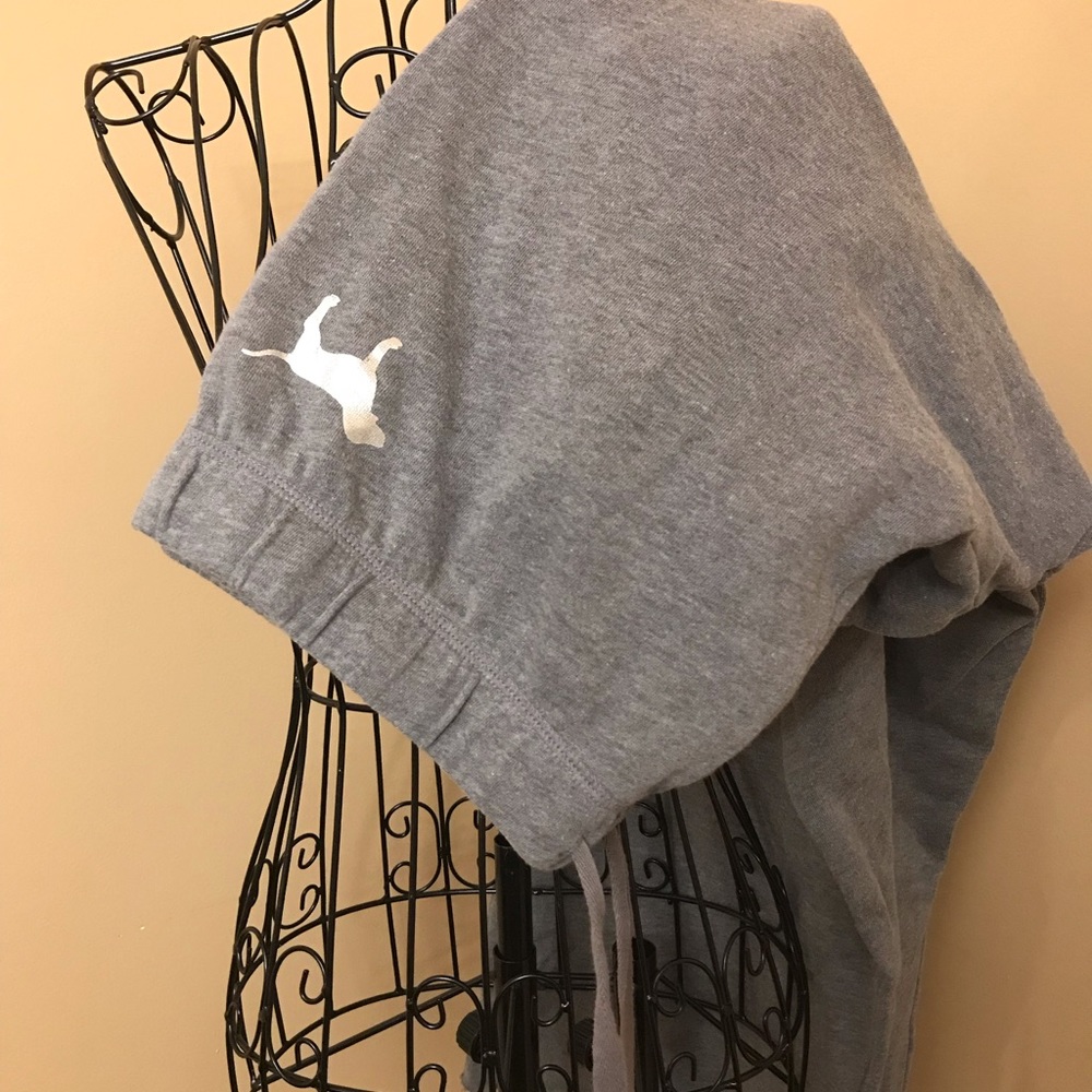 Light gray PINK boyfriend sweatpants